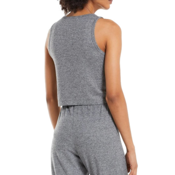 Z Supply Noah Soft Silky Tank Heather Black, Size L - Picture 4 of 10